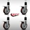 Service Caster 5'' SS Maroon Poly Swivel 1-3/4'' Expanding Stem Caster Set Total Lock Brake, 4PK SCC-SSEXTTL20S514-PPUB-MRN-134-4 - alternate 3